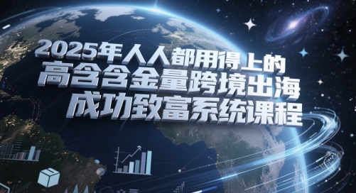 2025年人人都用得上的高含金量跨境出海成功致富系统课程-多金网赚