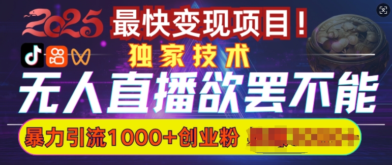 欲罢不能的无人直播引流，超暴力日引流1000+高质量精准创业粉-多金网赚