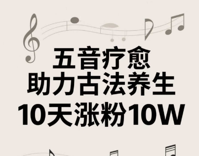 古法五音养生教程，五音疗愈的视频的制作方法，2-4小时就能学会，作者10天涨粉10W-多金网赚网