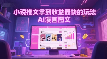 小说推文拿到收益最快的玩法，AI漫画图文-多金网赚