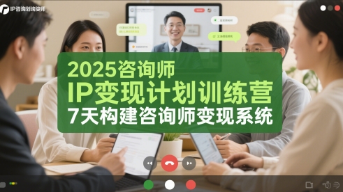 2025咨询师IP变现计划训练营，7天构建咨询师变现系统-多金网赚