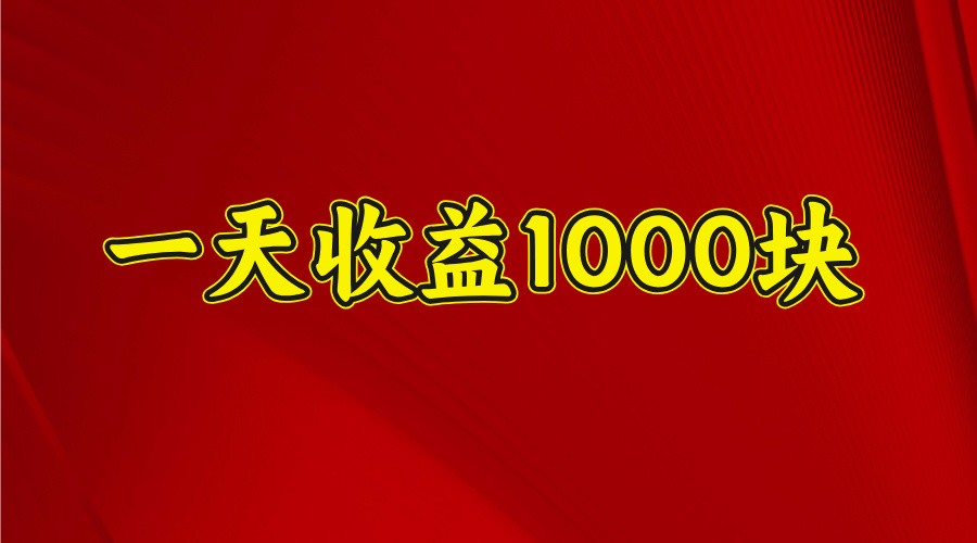 一天收益1000块，2025全网首发-多金网赚