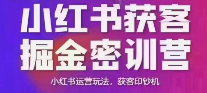 小红书获客掘金线下课，录音+ppt照片，小红书运营玩法，获客印钞机-多金网赚