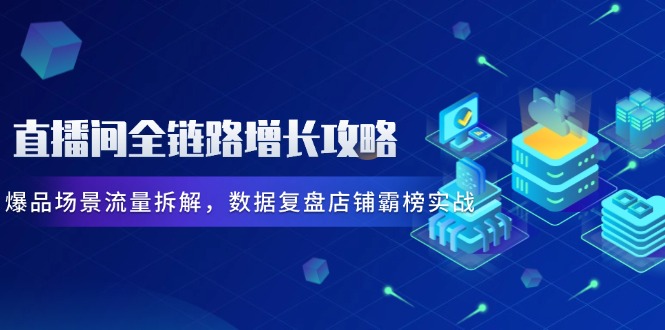 直播间全链路增长攻略，爆品场景流量拆解，数据复盘店铺霸榜实战-多金网赚网