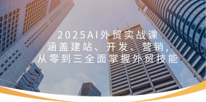 2025AI外贸实战课：涵盖建站、开发、营销, 从零到三全面掌握外贸技能-多金网赚