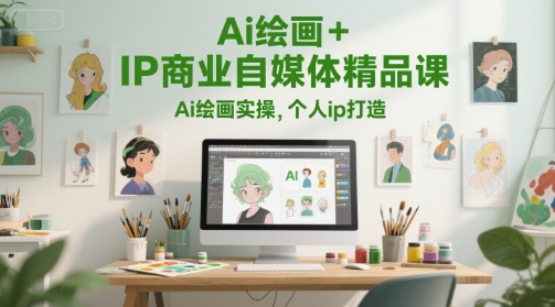 Ai绘画+IP商业自媒体精品课，Ai绘画实操，个人ip打造-多金网赚