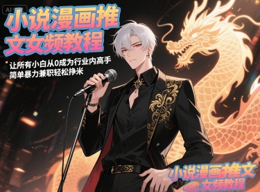 小说漫画推文女频教程，让所有小白从0成为行业内高手，简单暴力兼职轻松挣米-多金网赚