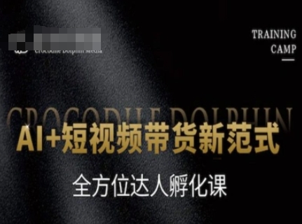 AI+短视频带货新范式，全方位达人孵化课-多金网赚