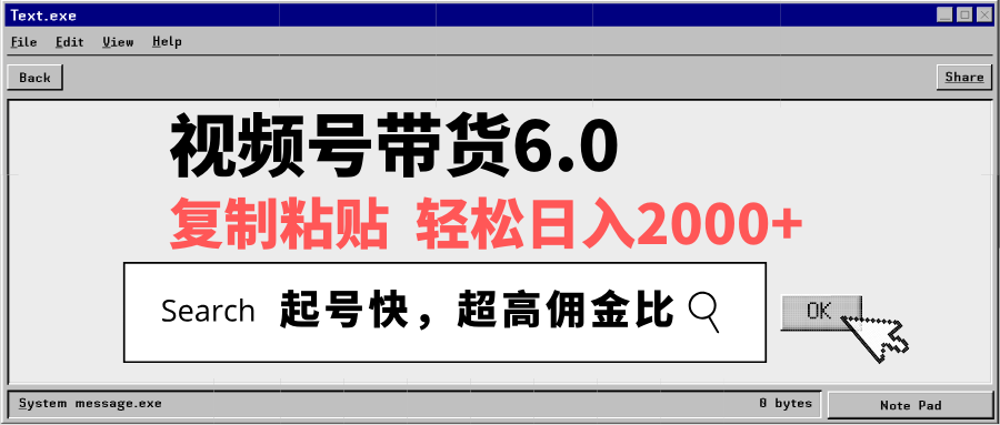 视频号带货6.0，轻松日入2000+，起号快，复制粘贴即可，超高佣金比-多金网赚