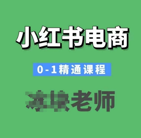 小红书电商0-1精通课程，小红书开店必学课程-多金网赚