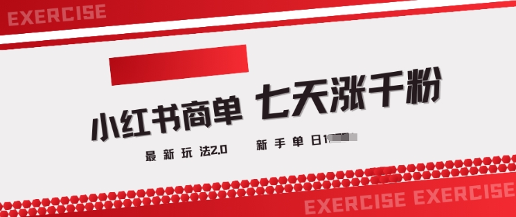 小红书商单2.0最新玩法，3天涨千粉单日变现多张-多金网赚