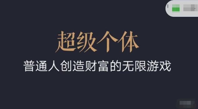 超级个体2024-2025翻盘指南，普通人创造财富的无限游戏-多金网赚