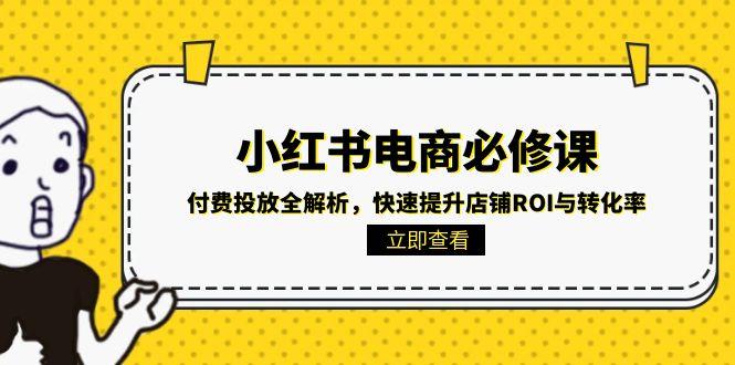 小红书电商必修课：付费投放全解析，快速提升店铺ROI与转化率-多金网赚