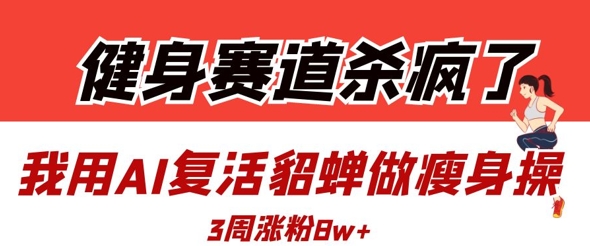 健身赛道杀疯了？我用AI复活貂蝉做瘦身操，3周涨粉8W-多金网赚