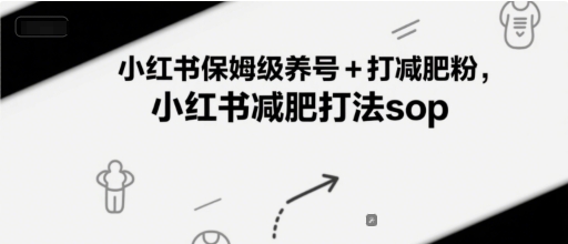 小红书保姆级养号+打减肥粉，小红书减肥打法sop-多金网赚