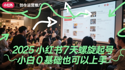 2025小红书7天螺旋起号，小白0基础也可以上手-多金网赚