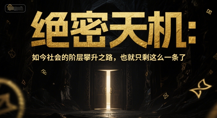 付费文章：绝密天机：如今社会的阶层攀升之路，也就只剩这么一条了-多金网赚