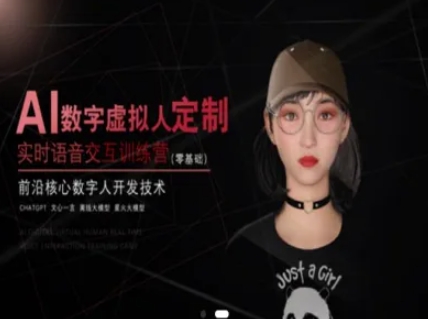 AI数字虚拟人定制，实时语音交互训练营(零基础)，前沿核心数字人开发技术-多金网赚