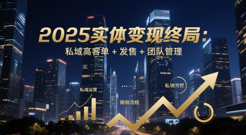 2025实体变现终局：私域高客单+发售+团队管理-多金网赚