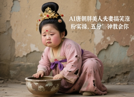 AI唐朝胖美人夫妻搞笑涨粉实操，五分钟教会你-多金网赚网