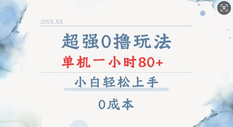超强0撸玩法 录录数据 单机 一小时轻松80+ 小白轻松上手 简单0成本【仅揭秘】-多金网赚