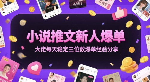 小说推文新人爆单大佬每天稳定三位数爆单经验分享-多金网赚