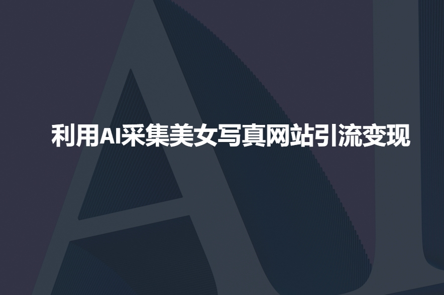 利用AI采集美女写真网站引流变现，引流嘎嘎的-多金网赚