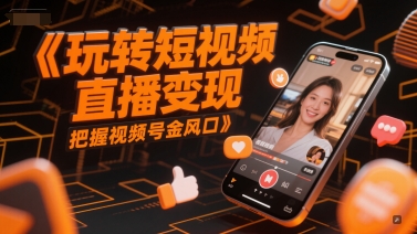 玩转短视频直播变现，把握视频号金风口-多金网赚