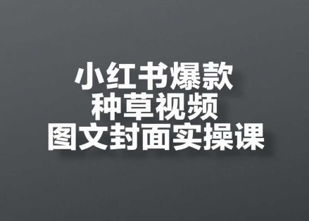 小红书爆款种草视频图文封面实操课，​开店、选品、引流、变现全流程-多金网赚