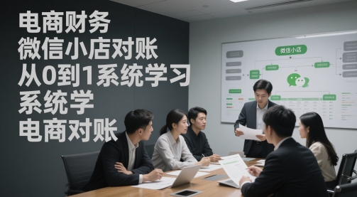 电商财务微信小店对账，从0到1系统学习电商对账-多金网赚