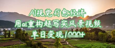 AI视觉疗愈经济：用ai重构超写实风景视频，单日变现多张-多金网赚