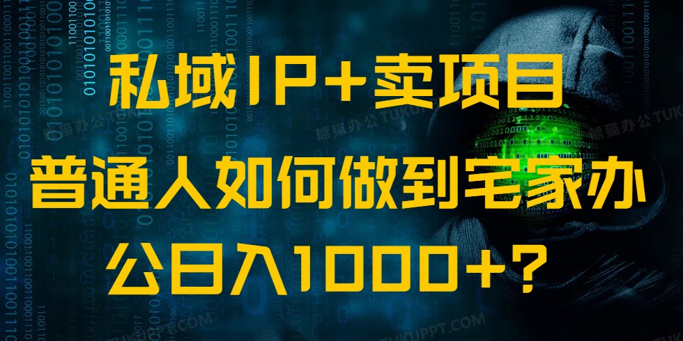 私域IP+卖项目，普通人如何做到宅家办公实现日入1000+-多金网赚