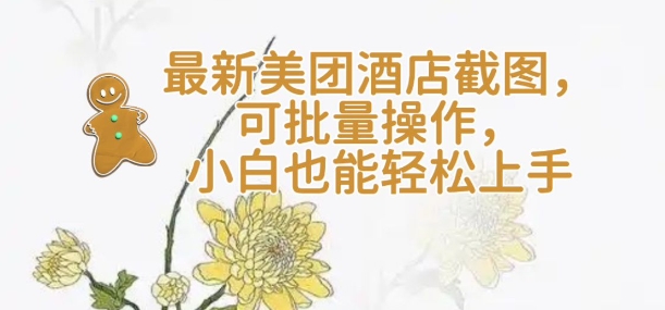 【轻云】最新美团酒店截图，可批量操作，小白也能轻松上手-多金网赚