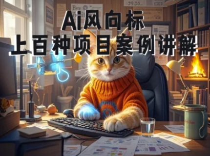 Ai风向标-附100种项目案例玩法-0基础小白到大神ai视频商业应用教学-多金网赚