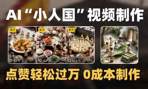 爆款1000W+播放微缩景观迷你小人国AI视频0成本制作全流程教学-多金网赚