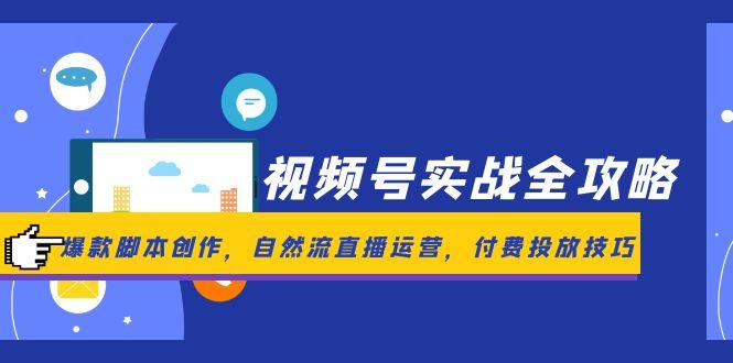 视频号实战全攻略，爆款脚本创作，自然流直播运营，付费投放技巧-多金网赚