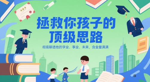付费文章：拯救你孩子的顶级思路，彻底聊透他的学业、事业、未来，含金量满满-多金网赚