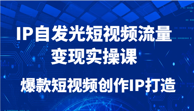 IP自发光短视频流量变现实操课，爆款短视频创作IP打造-多金网赚
