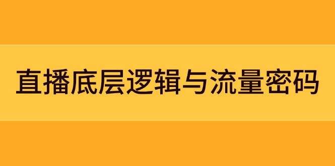 直播底层逻辑与流量密码：定位模型+案例拆解，急速流承接与数据优化全攻略-多金网赚网