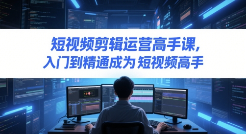 短视频剪辑运营高手课，入门到精通成为短视频高手-多金网赚